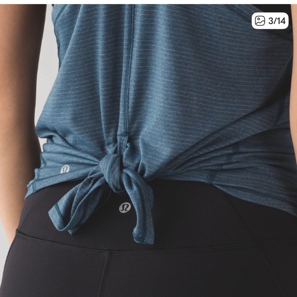 Lululemon Tie Back Singlet Tank Top Heathered Alberta Lake Blue - Picture 9 of 9